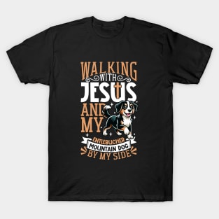 Jesus and dog - Entlebucher Mountain Dog T-Shirt